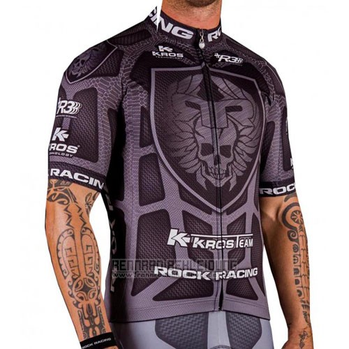 2016 Fahrradbekleidung Rock Racing Braun Trikot Kurzarm und Tragerhose - zum Schließen ins Bild klicken